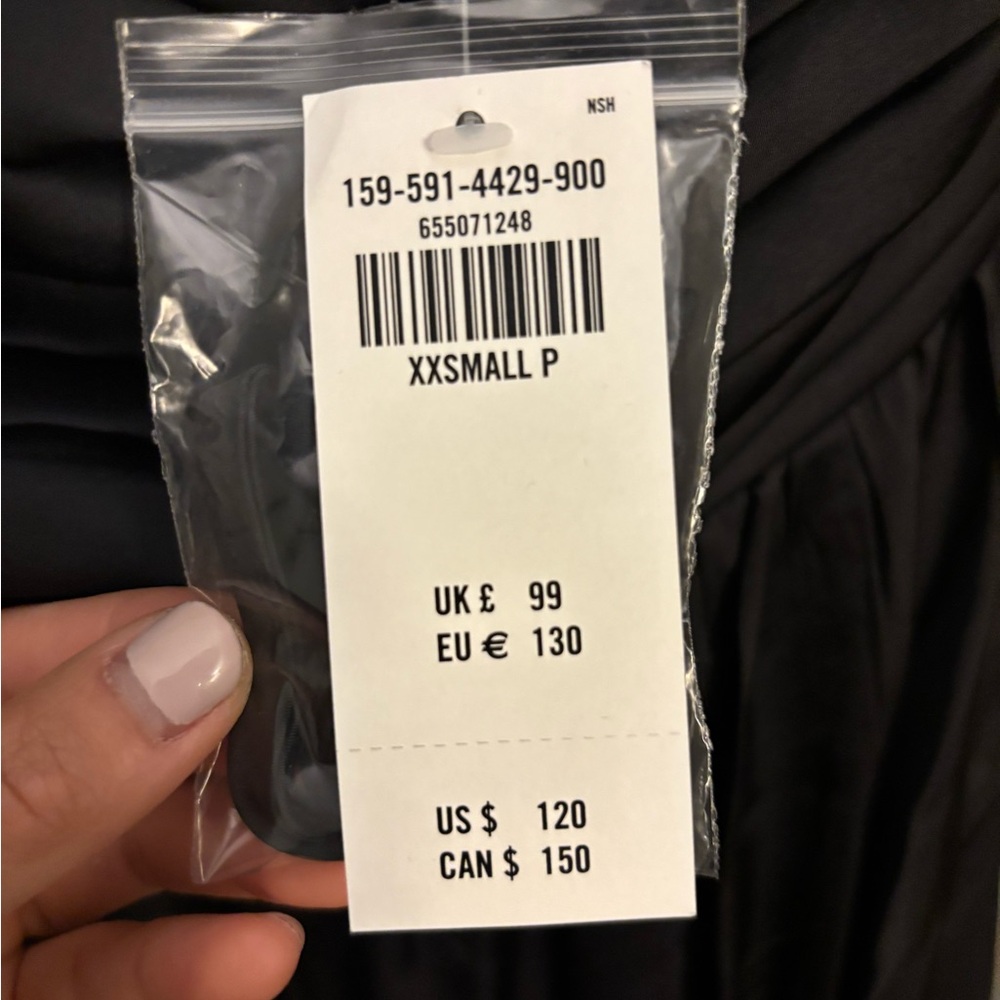 NWT black satin Abercrombie strapless maxi dress - Picture 3 of 4